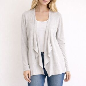 Lilly Pulitzer Cashmere Dustin Gray Open Front Draped Cardigan Sweater XS